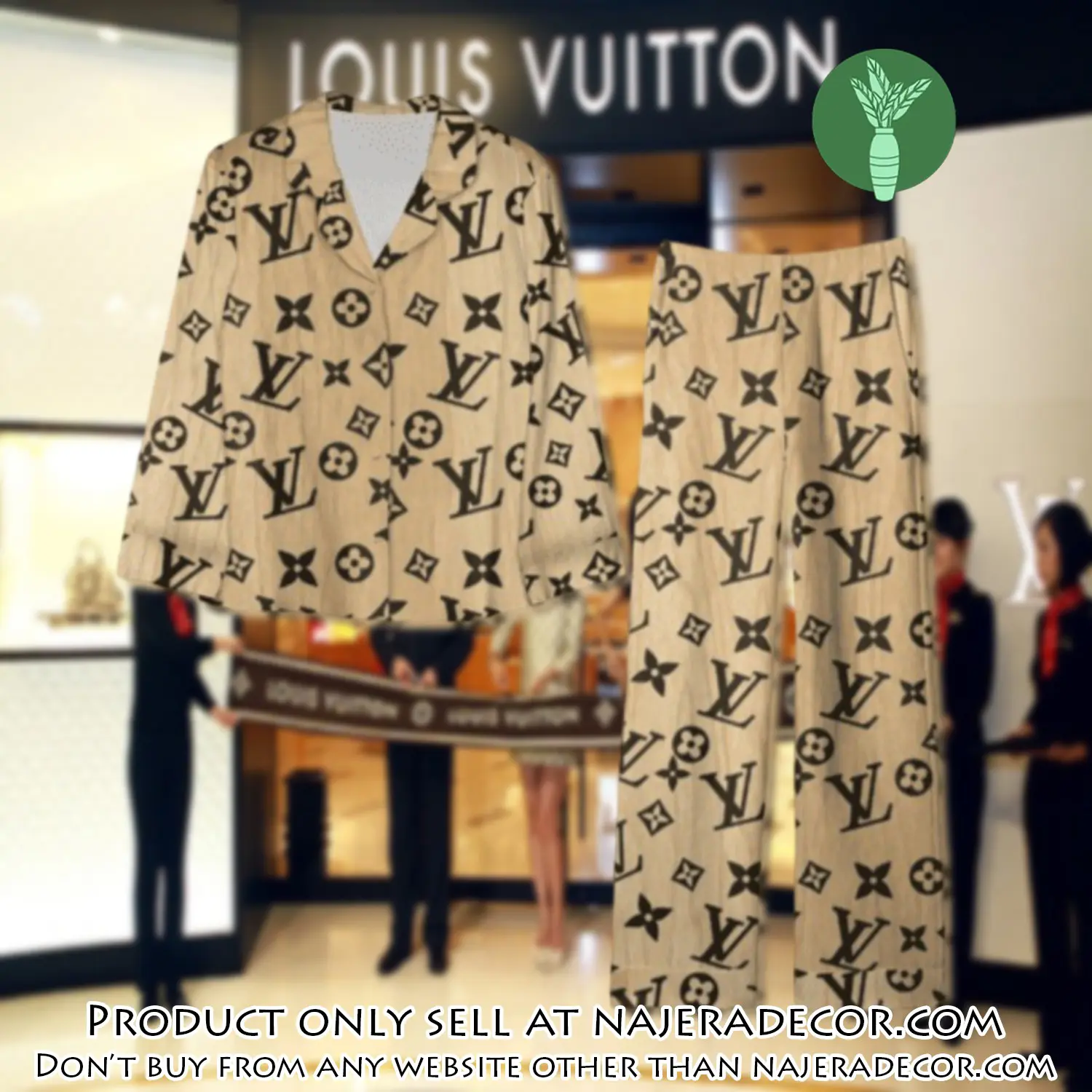 Trending luxury lv satin pajama set pjs1102 njr3801539